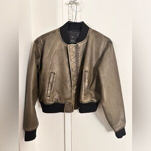 Mango Worn Effect Bomber Jacket - M